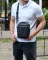 Чоловіча сумка шкіряна 24х18х7, меседжер для телефона, чорна