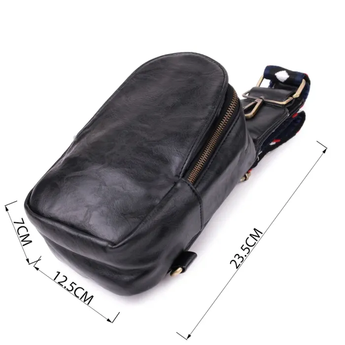 Жіночий слінг сумка через плече з екошкіри Vintage 15117 Чорний