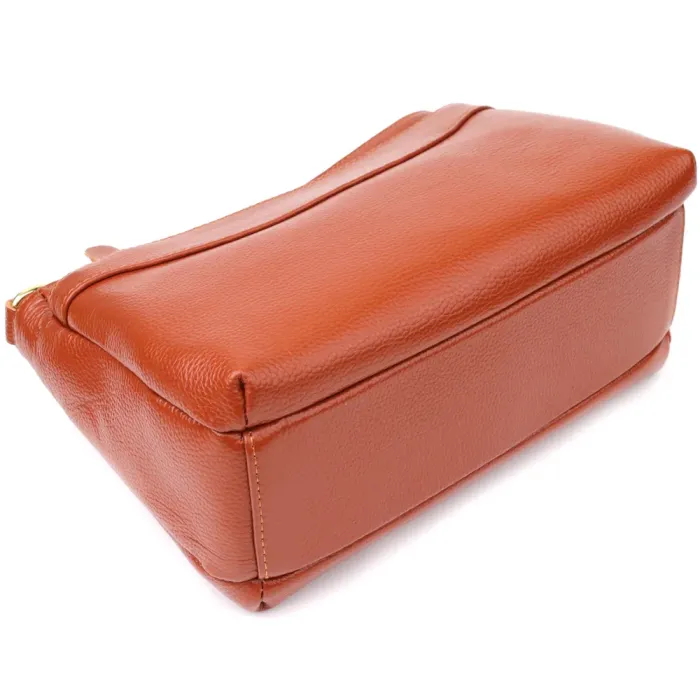 Жіноча сумка з натуральної шкіри з формостійким дном Vintage 22983 Коричневий