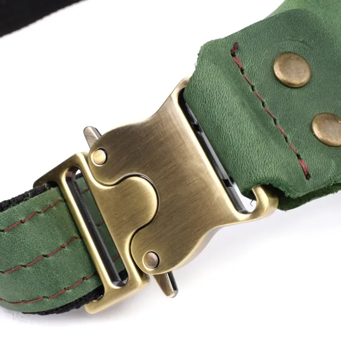 Містка бананка для чоловіків з натуральної вінтажної шкіри Shvigel 23133 Зелений