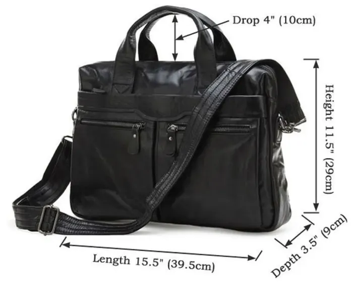 Сумка чоловіча Vintage 14054 для ноутбука та документів Чорна