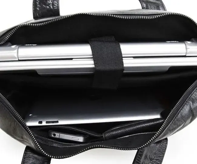 Сумка чоловіча Vintage 14054 для ноутбука та документів Чорна