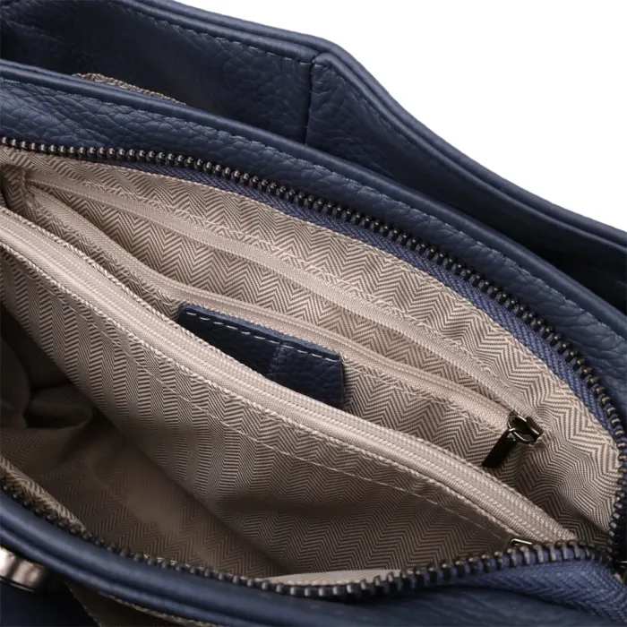 Стильна сумка на плече з натуральної шкіри Vintage 23009 Синій