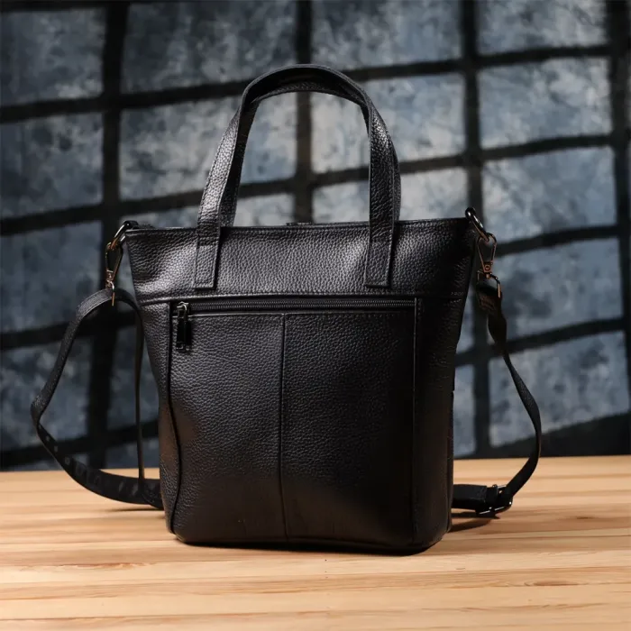 Унікальна сумка жіноча з натуральної шкіри Vintage 22993 Чорний