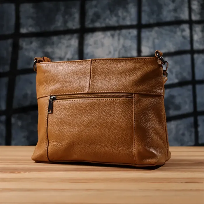 Жіноча сумка на два відділення з натуральної шкіри Vintage 23015 Світло-коричневий