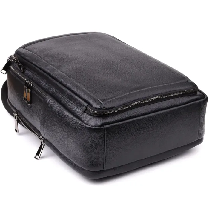 Багатофункціональний рюкзак для чоловіків з натуральної шкіри Vintage 23044 Чорний