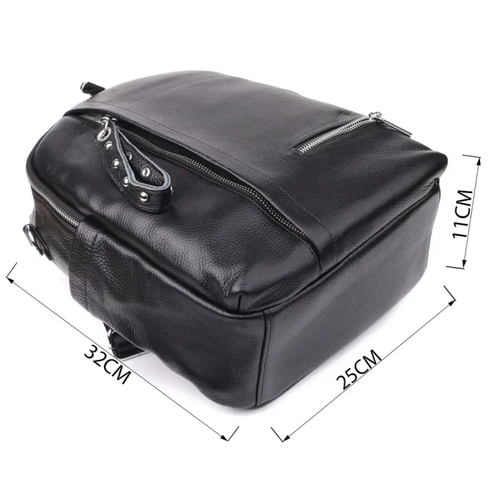 Красивий жіночий рюкзак з натуральної шкіри Vintage 23055 Чорний