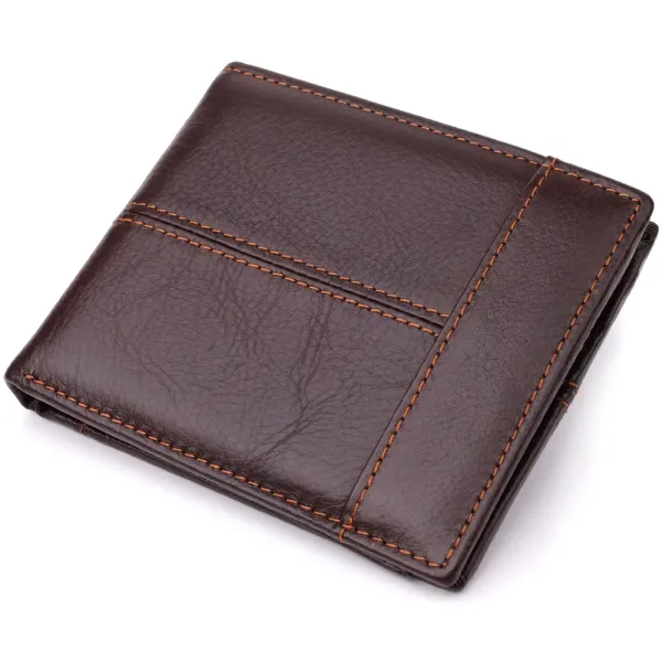 Горизонтальний стильний гаманець з натуральної шкіри Vintage 22888 Коричневий