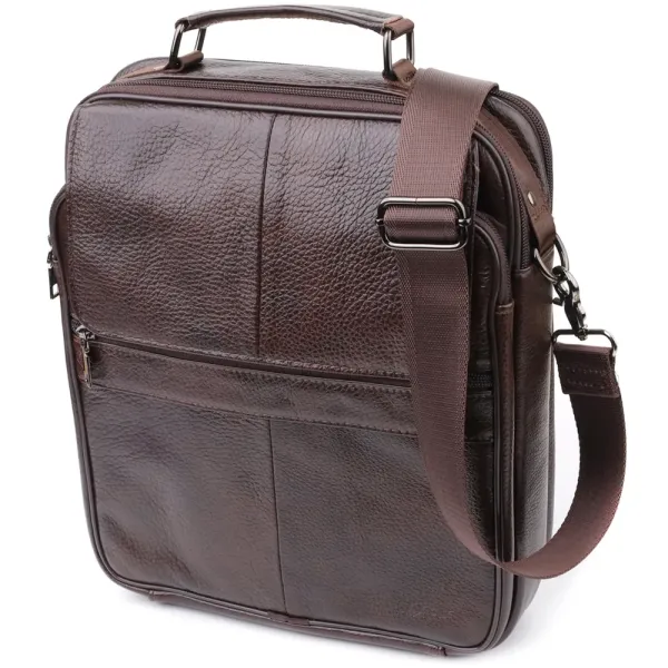 Ділова чоловіча сумка з натуральної шкіри Vintage 23027 Коричневий