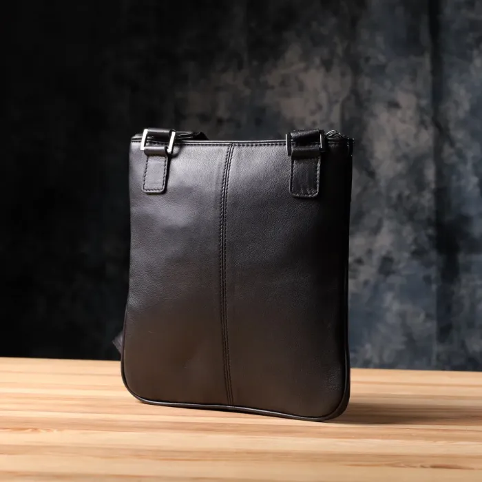 Чоловіча сумка через плече з натуральної шкіри Tony Perotti 20881_1 (6045 nero) Чорний