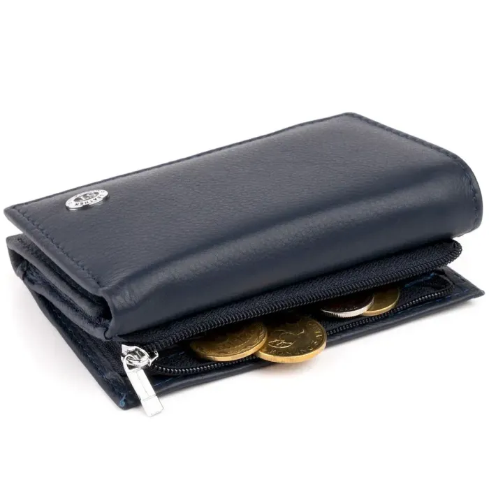 Горизонтальное портмоне из кожи унисекс на магните ST Leather 19336 Темно-синее