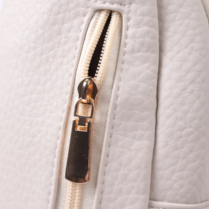 Популярна жіноча сумка з однією лямкою через плече з великозернистої екошкіри Vintage 22761 Молочний