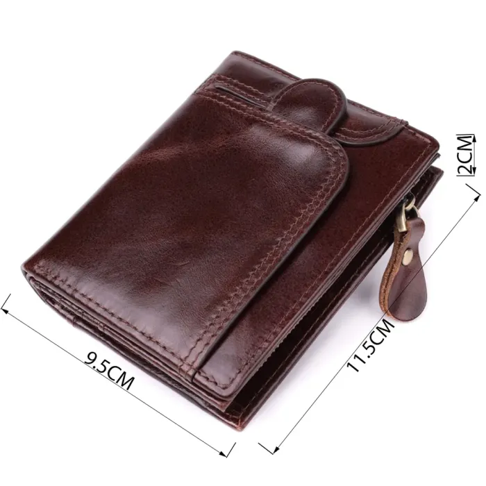 Вертикальний чоловічий гаманець із натуральної шкіри Vintage 15096 Коричневий