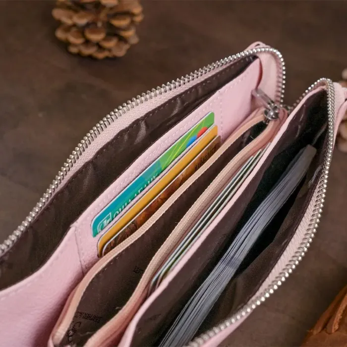 Місткий клатч на два відділення жіночий ST Leather 19250 Рожевий