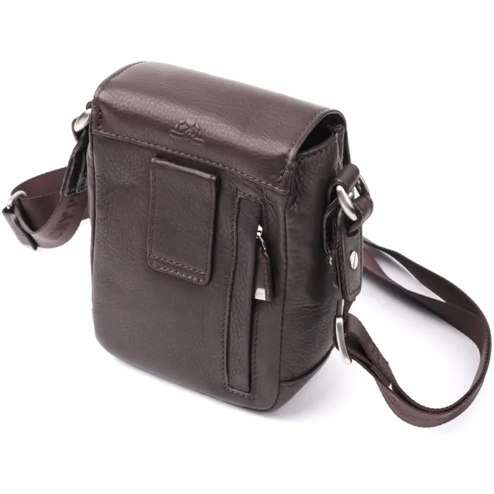 Компактна чоловіча сумка з м'якої натуральної шкіри Tony Perotti 20844_1 (9027-12.5 moro) Коричневий