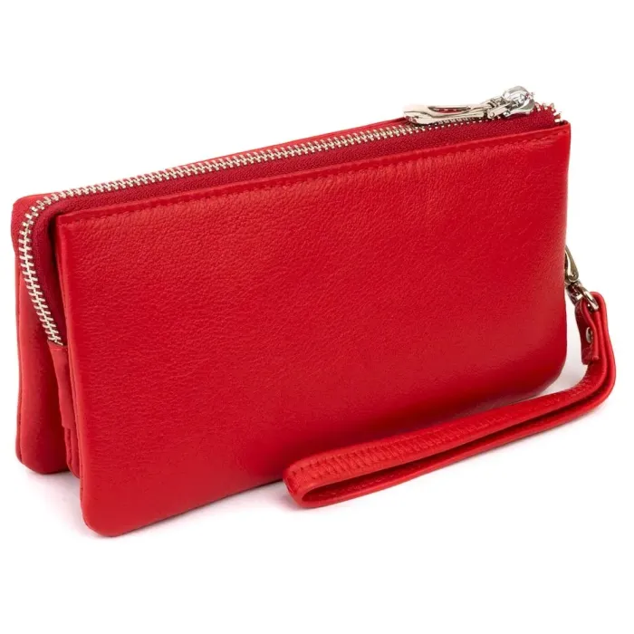 Місткий клатч із двох частин жіночий ST Leather 19251 Червоний