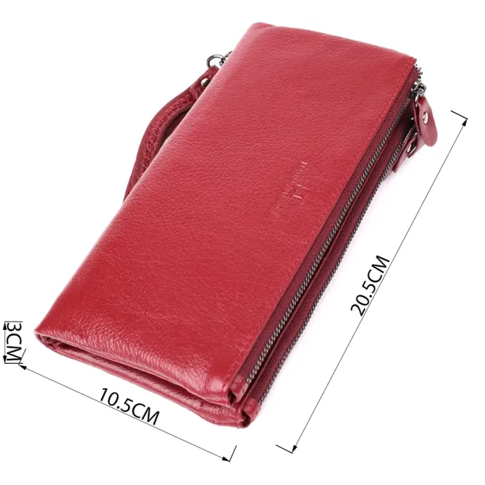 Шкіряний гаманець на три відділення ST Leather 23108 Бордовий