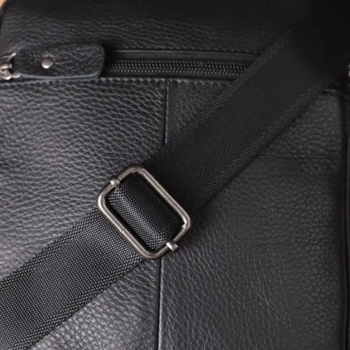 Містка чоловіча сумка на плече з натуральної шкіри Vintage 23022 Чорний