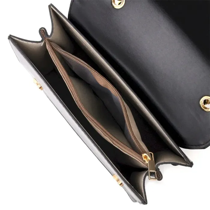 Стильна жіноча сумка зі шкірозамінника Vintage 18709 Чорний