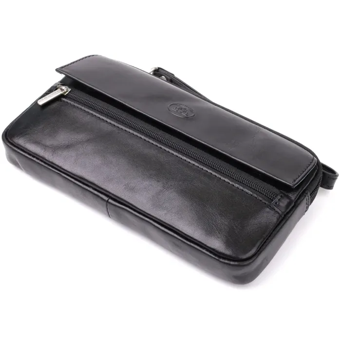 Місткий чоловічий клатч з гладкої натуральної шкіри Tony Perotti 20858_1 (9405 nero) Чорний