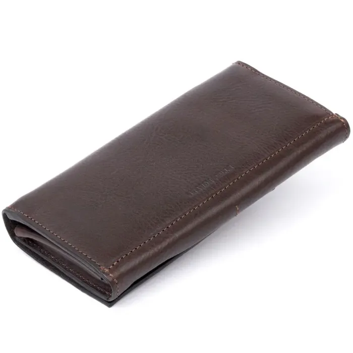 Горизонтальный клатч глянцевый на магните GRANDE PELLE 11317 Шоколадный