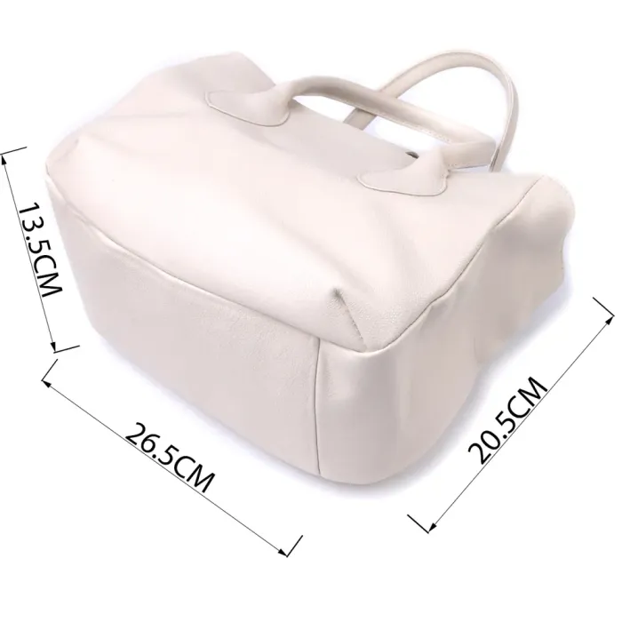 Ділова жіноча сумка з двома ручками з натуральної шкіри Shvigel 22830 Бежева