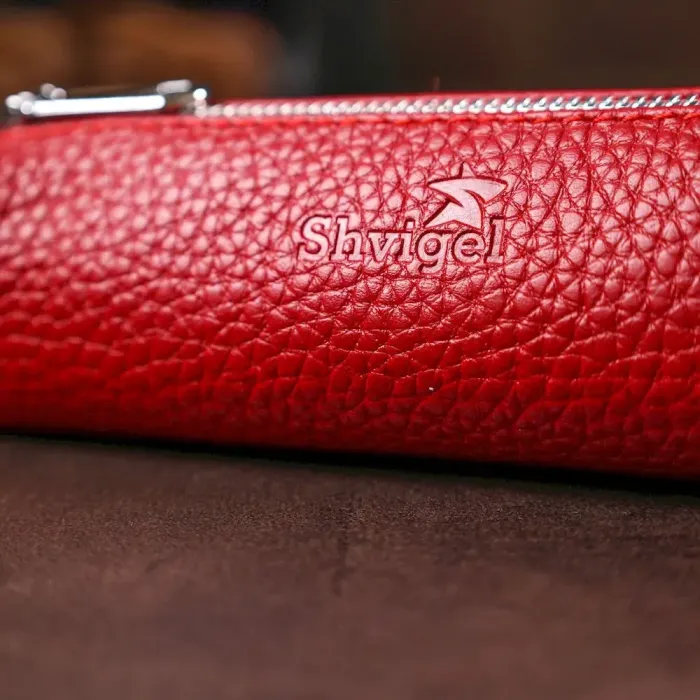 Шкіряна жіноча ключниця Shvigel 16537 Червоний