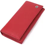 Яскравий вертикальний гаманець із натуральної шкіри ST Leather 23087 Червоний
