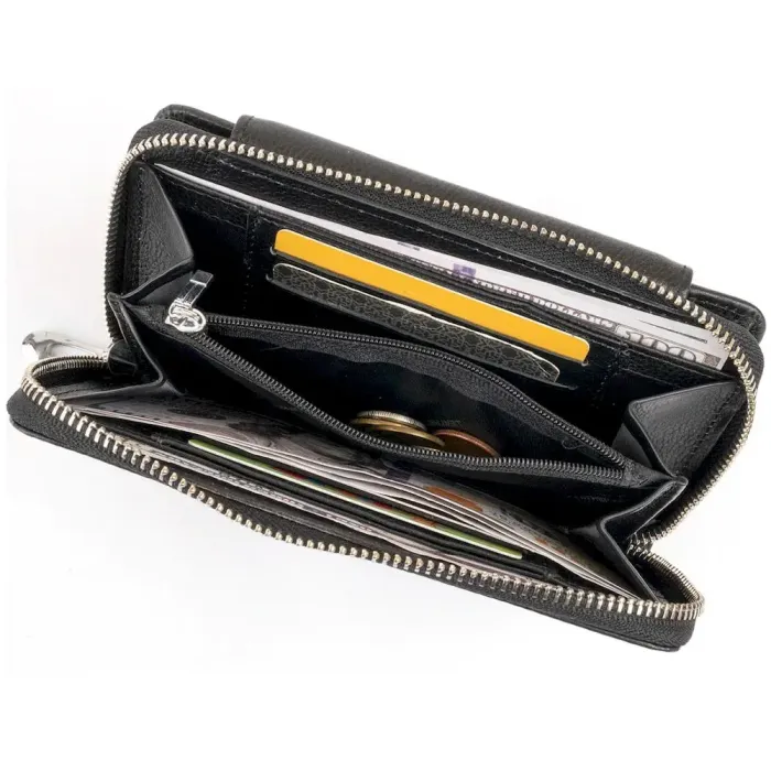 Гаманець зі шкіри на клямці ST Leather 19339 Чорний