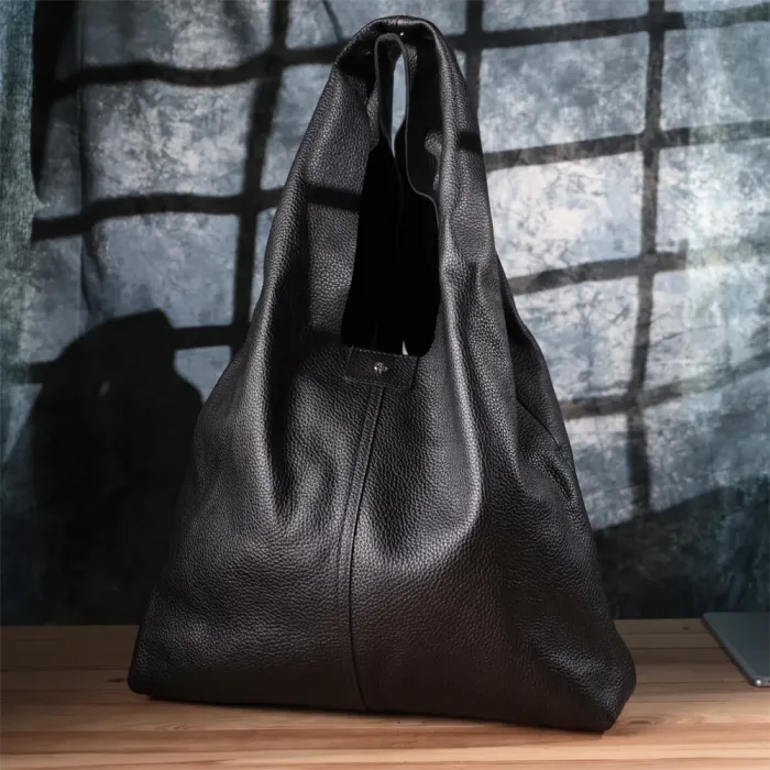 Жіночий шоппер 2 в 1 із натуральної шкіри GRANDE PELLE 22881 Чорний