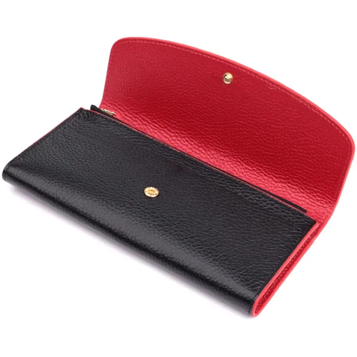 Жіночий гаманець із трикутним клапаном із натуральної шкіри Tony Bellucci 22860 Чорний