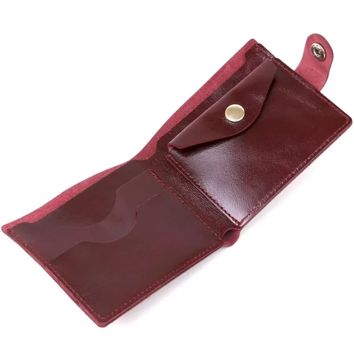 Кожаное стильное портмоне Shvigel 16442 Бордовый