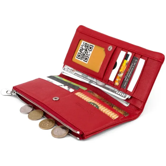 Вертикальный кошелек на кнопке женский ST Leather 19202 Красный