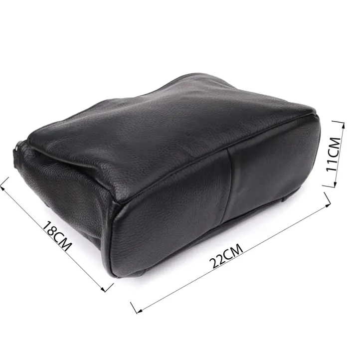 Сумка на плече з натуральної шкіри Vintage 23007 Чорний