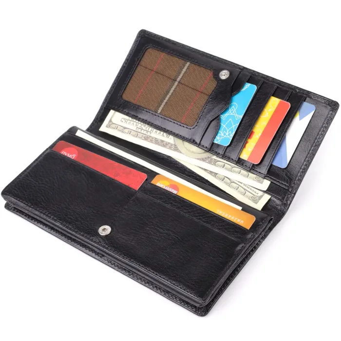 Красивий жіночий гаманець з натуральної глянсової шкіри Tony Perotti 20892_1 (1902 nero) Чорний