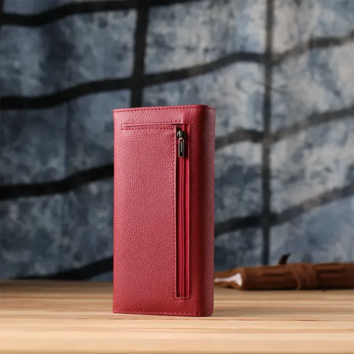 Жіночий місткий гаманець з натуральної шкіри ST Leather 23096 Червоний
