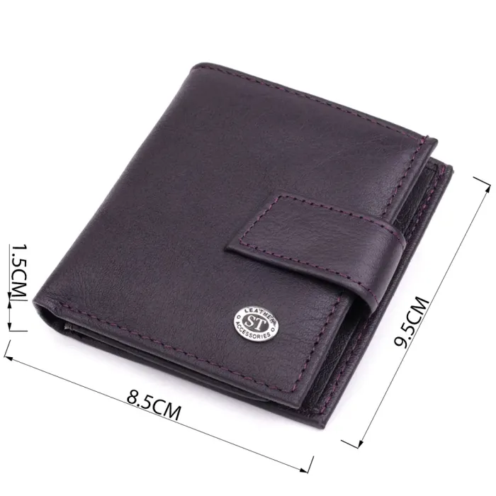 Компактний жіночий гаманець із натуральної шкіри ST Leather 22855 Коричневий