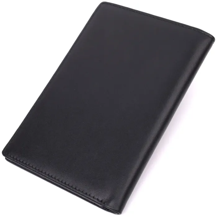 Чоловічий портмоне без застібки з натуральної шкіри Vintage 15036 Чорний