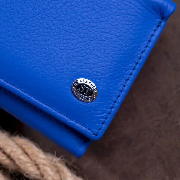 Кошелек горизонтальный с монетником на молнии женский ST Leather 19362 Синий