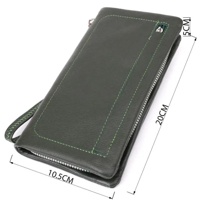 Стильний гаманець для жінок з відділенням під телефон ST Leather 23103 Зелений
