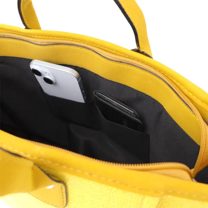 Яскрава жіноча сумка на літо з якісного текстилю Vintage 15135 Жовтий