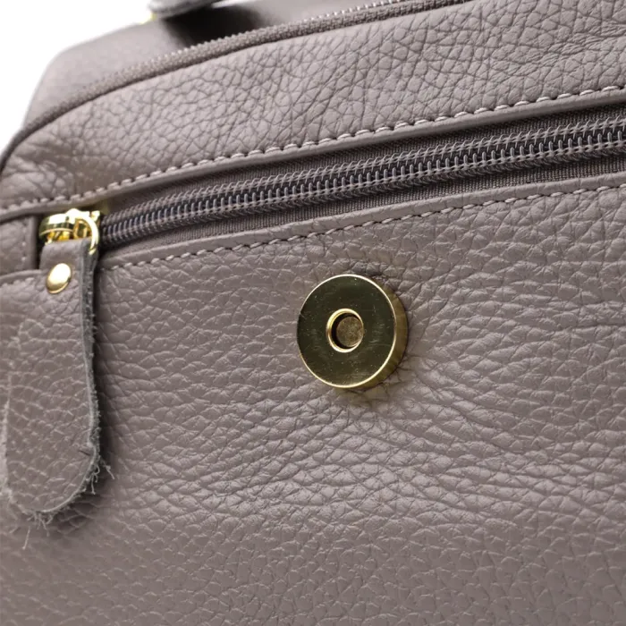 Практична сумка з натуральної шкіри для стильних жінок Vintage 22974 Сірий