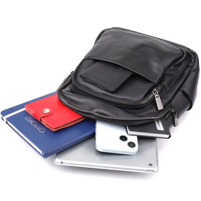 Лаконічний жіночий рюкзак з натуральної шкіри Vintage 23062 Чорний