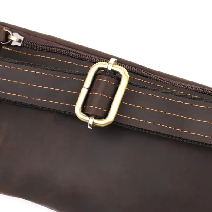 Зручна сумка-бананка для чоловіків із натуральної вінтажної шкіри Shvigel 23121 Коричневий