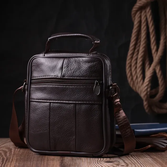 Невелика сумка на плече з натуральної шкіри Vintage 15055 Коричневий