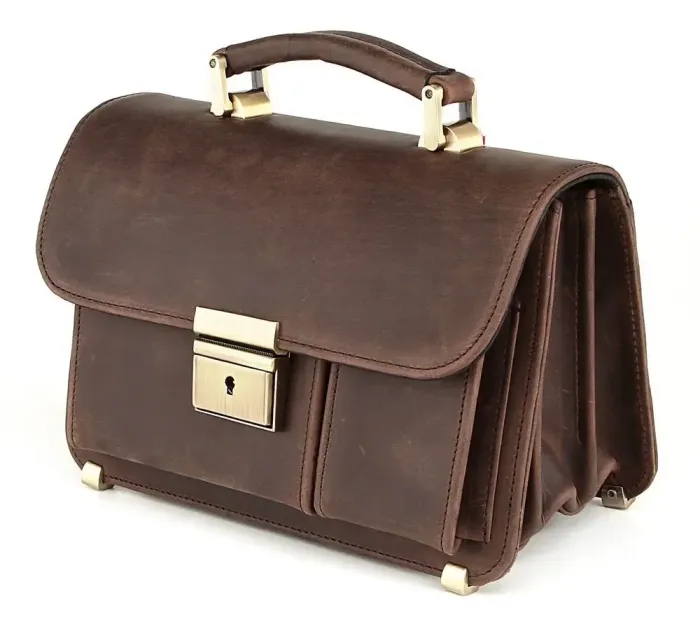 Барсетка SHVIGEL 00528 із вінтажної шкіри Коричнева