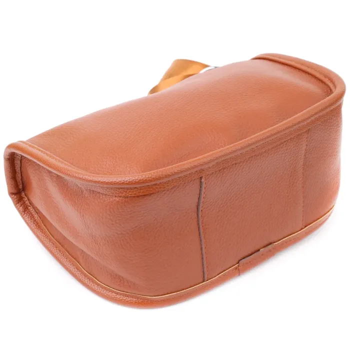 Зручна напівкругла сумка для жінок з натуральної шкіри Vintage 22906 Коричневий