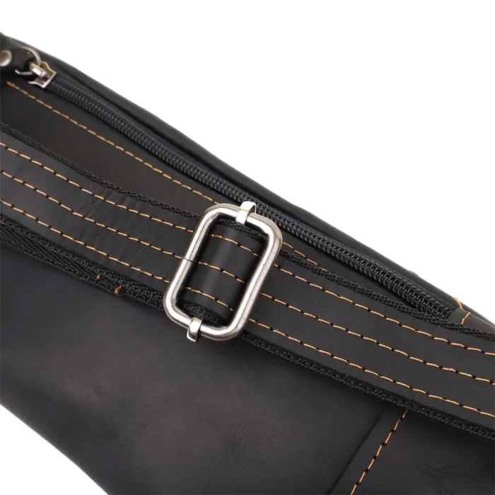 Стильна сумка-бананка для чоловіків із натуральної вінтажної шкіри Shvigel 23120 Чорний