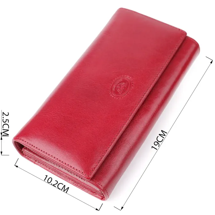 Місткий жіночий гаманець із глянсової натуральної шкіри Tony Perotti 20893_1 (1911 rosso) Червоний