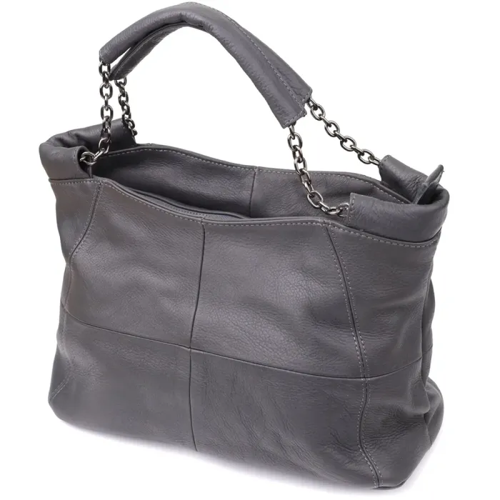 Повсякденна сумка для жінок з натуральної шкіри Vintage 22989 Сірий